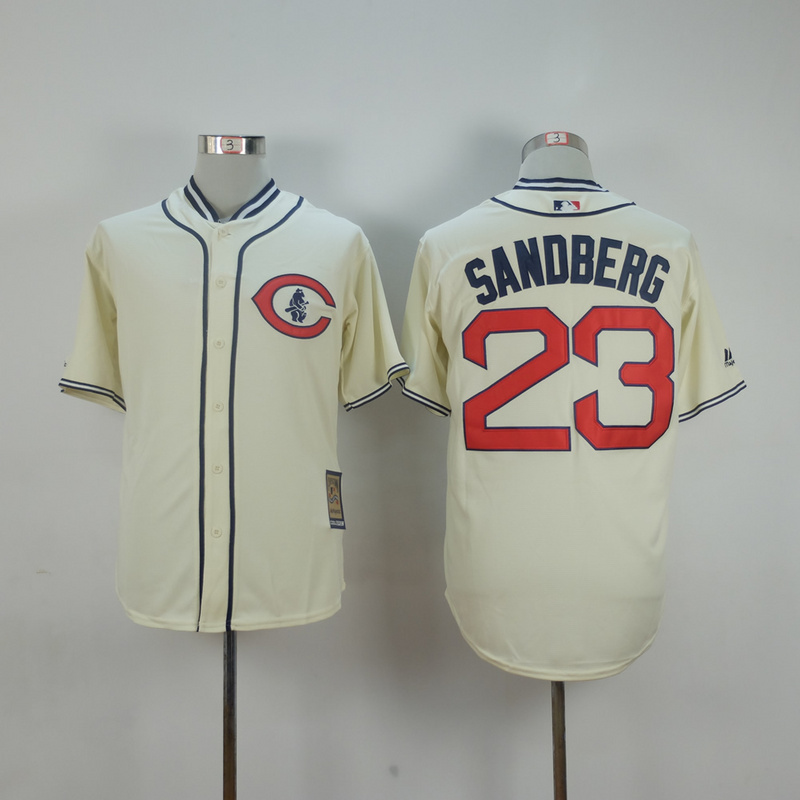 Men Chicago Cubs #23 Sandberg Cream Throwback 1929 MLB Jerseys